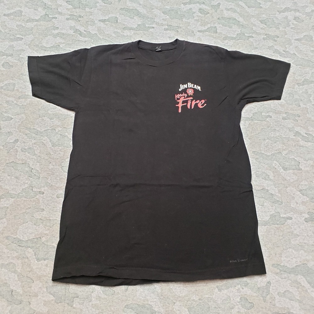 Jim Beam Shirt Mens Large Black Pre-Shrunk Short Sleeve